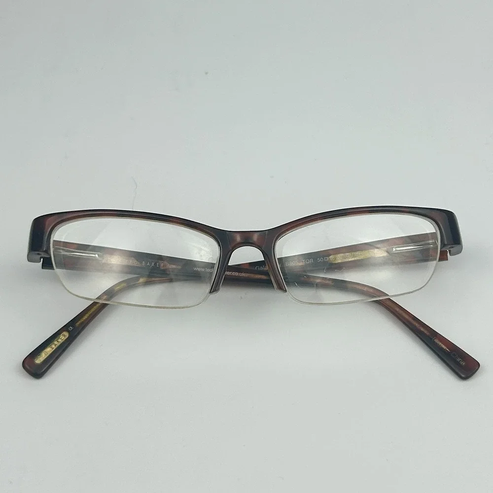 Ted Baker Galaxy B805 Unisex Eyeglasses Frame Brown Tortoise Half Rim 50-16-140